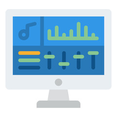 music editing computer media icon