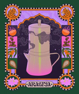 Arabica Coffee in Blue