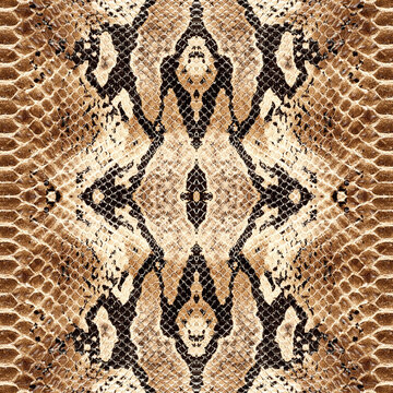 Seamless snake texture, snake skin, python pattern.