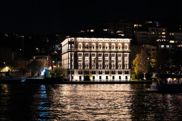 The Beylerbeyi Palace on asian coastline Bosporus Strait in Istanbul, Turkey. Beylerbeyi meaning...