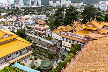 Fototapeta premium Aerial view of Kek Lok Si Buddhist temple in Georgetown, Penang, Malaysia