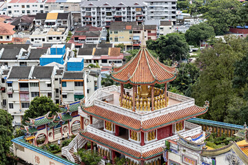 Fototapeta premium Aerial view of Kek Lok Si Buddhist temple in Georgetown, Penang, Malaysia