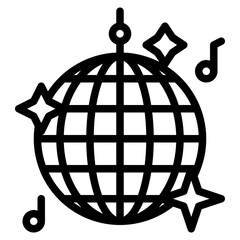disco ball party music light icon