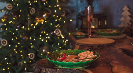 Winter Christmas time concept. Decoration at home, details and ideas for New Year