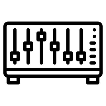 black and white audio mixer icon clip art preview