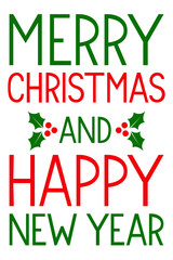 Fototapeta premium Merry Christmas and New Year vector greeting card