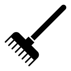 Rake, farming, agriculture icon in modern style for website mobile logo app UI design. simple vector icon. 