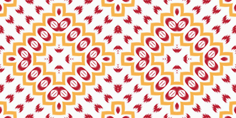 Ikat vector tribal background Seamless Pattern. Ethnic Geometric Batik Ikkat Digital vector textile Design for Prints Fabric saree Mughal brush symbol Swaths texture Kurti Kurtis Kurtas
