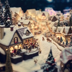 vintage christmas village diorama