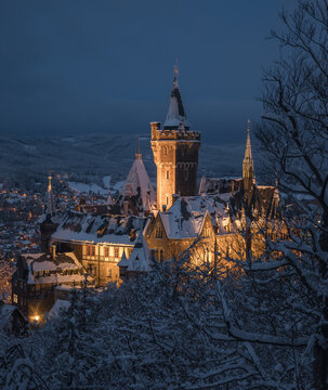 Schloss Wernigerode im Schnee
