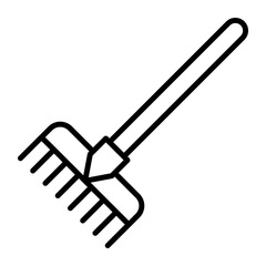 Rake, farming, agriculture icon in modern style for website mobile logo app UI design. simple vector icon. 