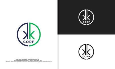 logo illustration vector graphic of double k letter.