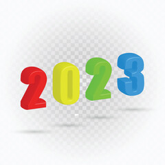 2023 clip art, rainbow 2023, 2023 effect.