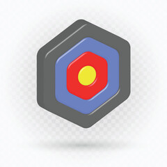 Realistic hexagon arrow board, goals arrow board.