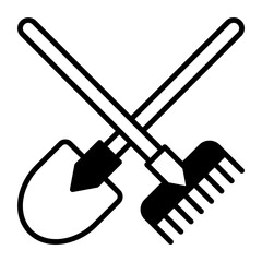 Gardening tools, gardening, farming icon in modern style for website mobile logo app UI design. simple vector icon. 