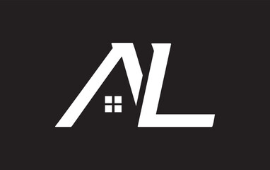 Real estate logo design icon and real estate symbol vector and flat house window monogram vector