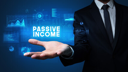 Hand of Businessman holding motivational message