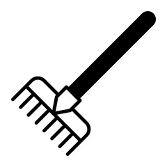 Rake, farming, agriculture icon in modern style for website mobile logo app UI design. simple vector icon. 