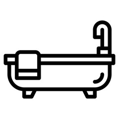 bathtub furniture bathroom interior icon