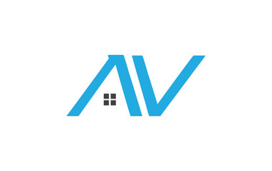 Real estate logo design icon and real estate symbol vector and flat house window monogram vector