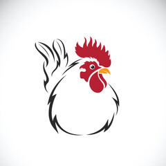 Vector of bantam or white chicken design on white background. Wild Animals. Easy editable layered vector illustration.