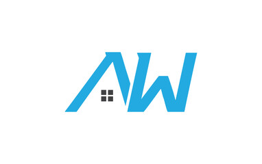 Real estate logo design icon and real estate symbol vector and flat house window monogram vector