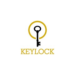 Key lock luxury real estate business logo icon isolated on white background