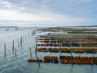 Des parcs à huitre du Bassin d'Arcachon, Gironde, France