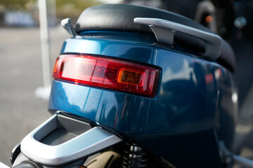 Fototapeta premium electric motorcycle in the street . back view