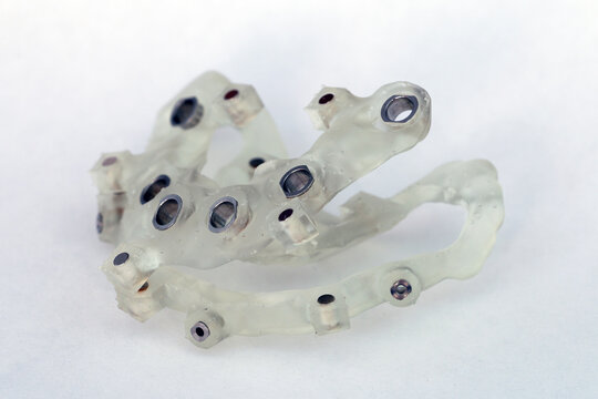 Collapsible printed dental surgical template. Navigational surgical guide for dental implantation