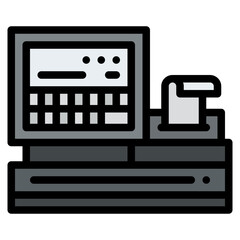 cash register machine payment cash icon