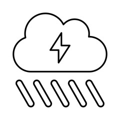 Cloud Showers Heavy Icon in Line Style