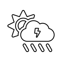 Cloud Sun Icon in Line Style