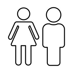Man Woman Icon in Line Style