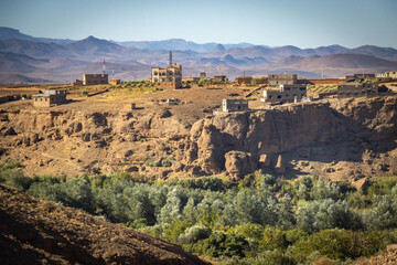 kasbah in the valley of the roses, morocco, north africa, high atlas mountains