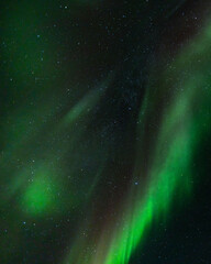 Aurora Borealis / Northern Lights at night, North Iceland Green and Red Aurora 2