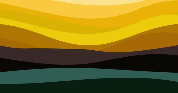 Abstract wave background animation of natural yellow gradation color