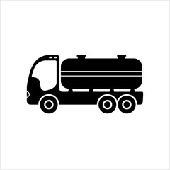 Liquid Tanker Truck Icon, Oil, Water, Chemical Transportation Tanker