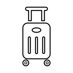 Rolling Suitcase Icon in Line Style