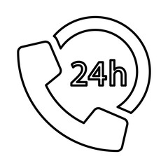 24 Hour Calling Service Icon in Line Style