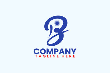 Flat letter B logo template design icon logotype vector art illustration