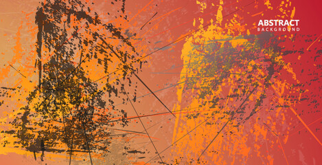 Abstract grunge texture black orange color background vector