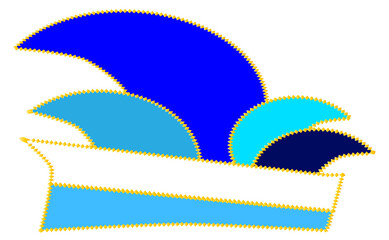 Komiteemütze  blau weiss  freigestellt  Hintergrund transparent