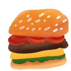 hamburger on white background