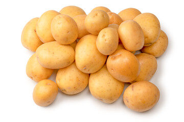 A group of fresh tasty potato isolated on white background.