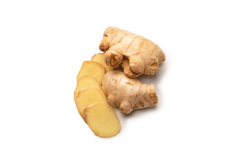 Ginger root isolated on white background.