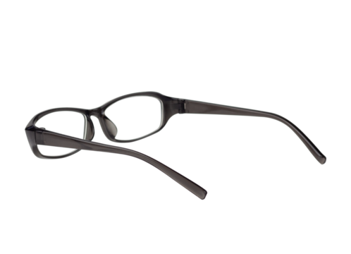 black frame glasses, concept of office work and vision problems, isolate	
