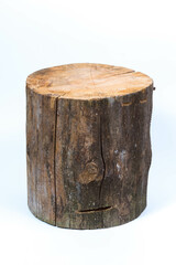 log stump isolated on a white background