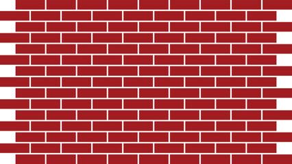 red brick wall background in vector
