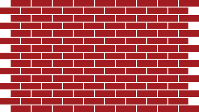 red brick wall background in vector